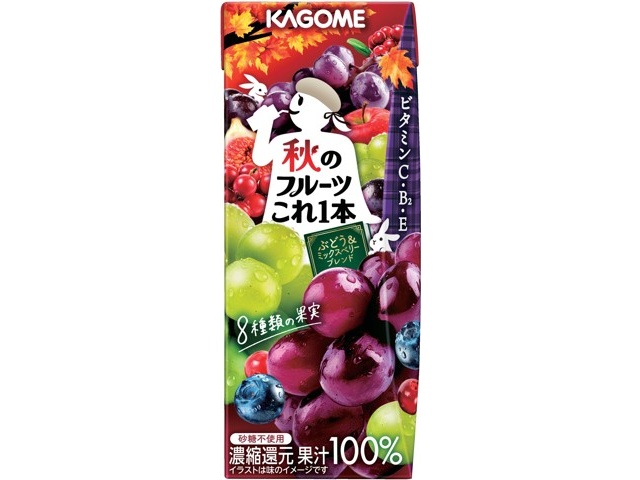 カゴメ 秋のフルーツこれ一本ぶどう＆ミックスベリーブレンド 200ml×12