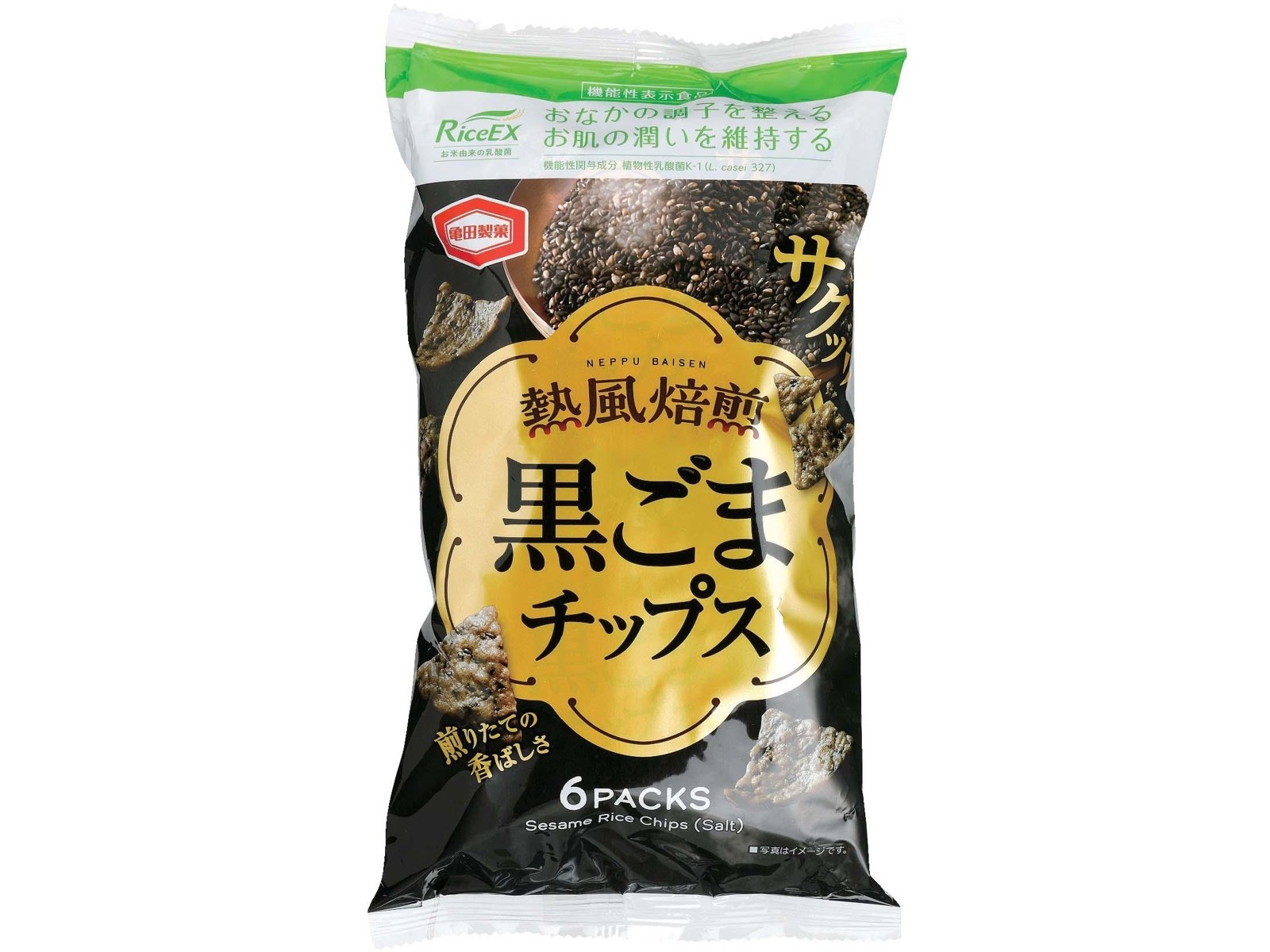 亀田製菓 熱風焙煎黒ごまチップス 60g（6袋入）| コープこうべネット