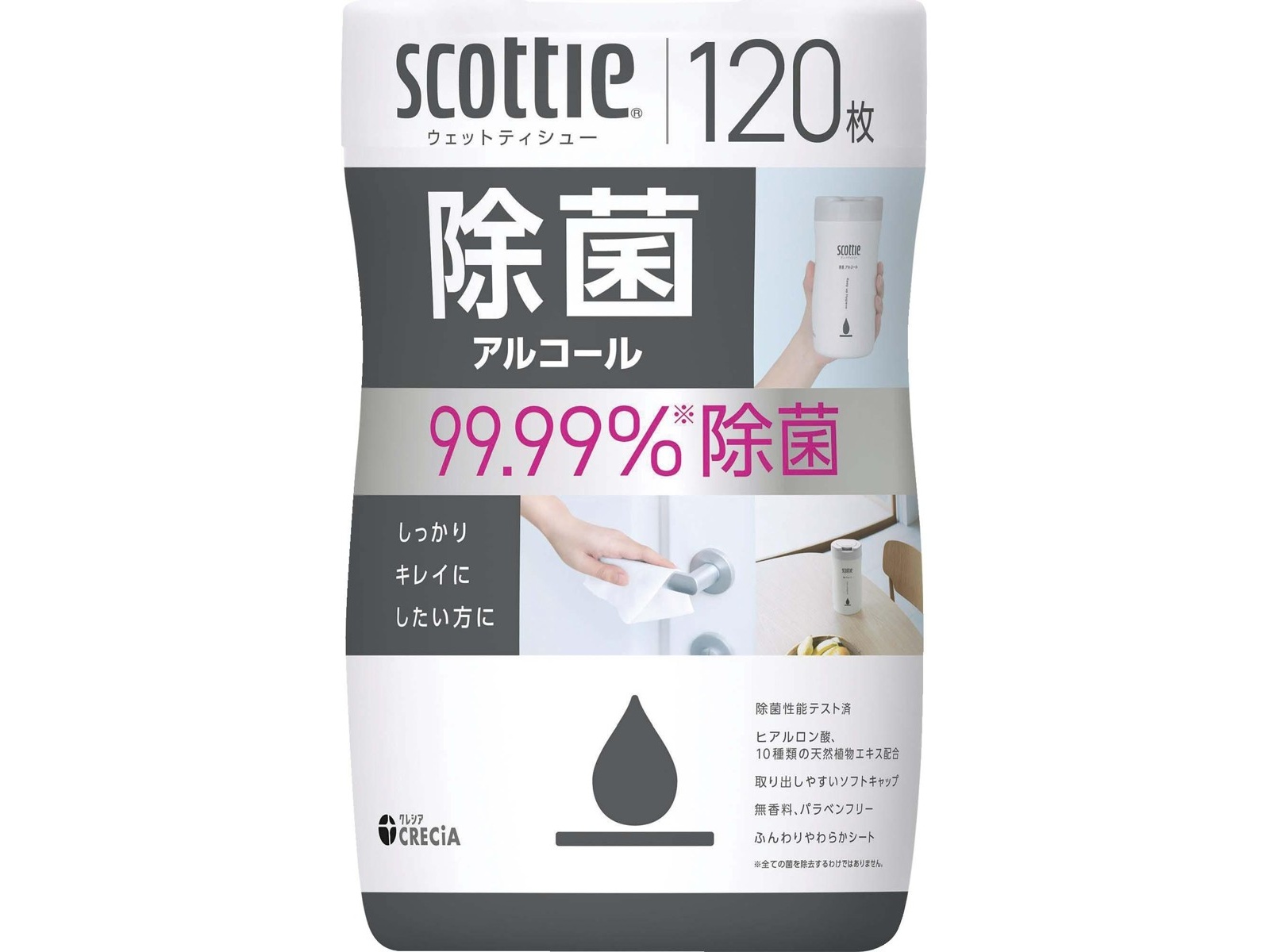 日本製紙クレシア スコッティウェットティシュー除菌アルコールボトル