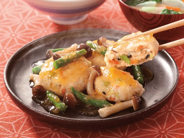 ニチレイ レンジで！野菜と食べる豆腐ハンバーグ（和風あんかけ