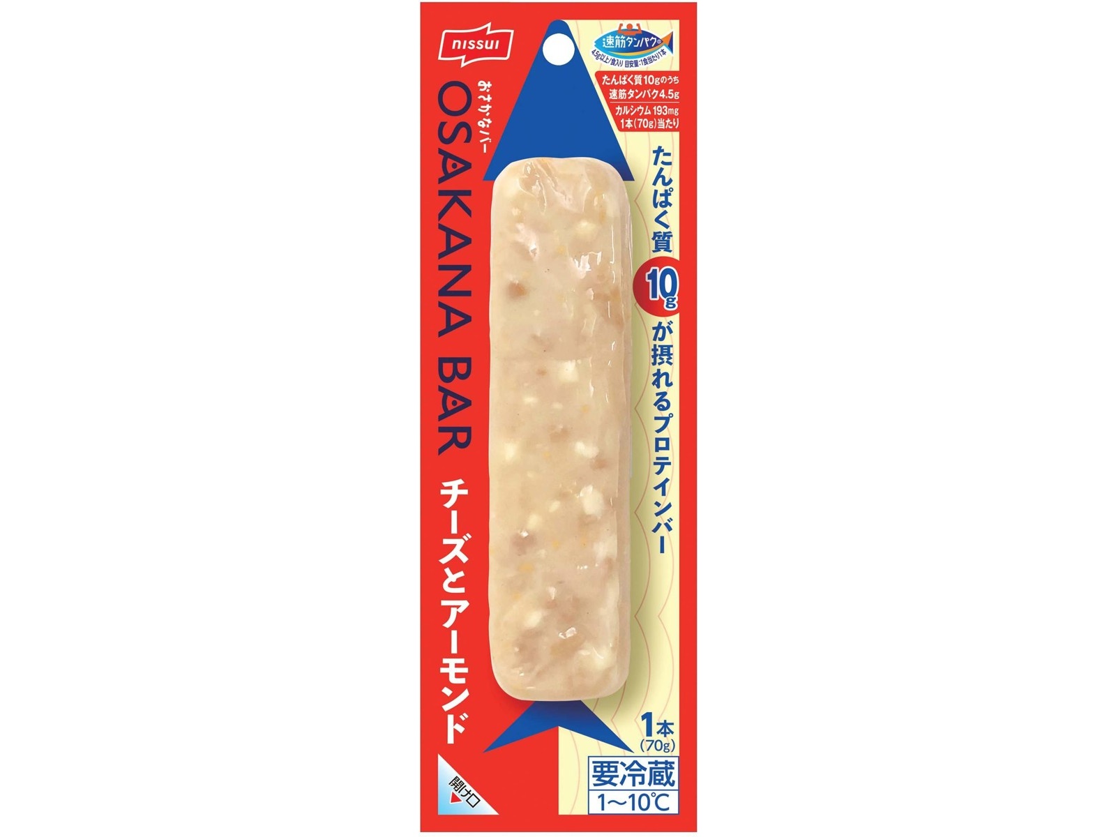 食べ歩きニスト ニッスイ 速筋タンパクおさかなバー チーズとアーモンド 70g