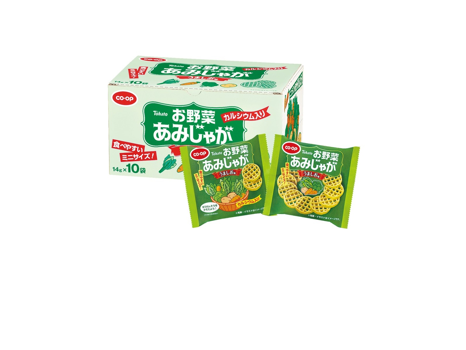 CO・OP ＆東ハト お野菜あみじゃが うましお味（Ca入り） 14g×10袋入