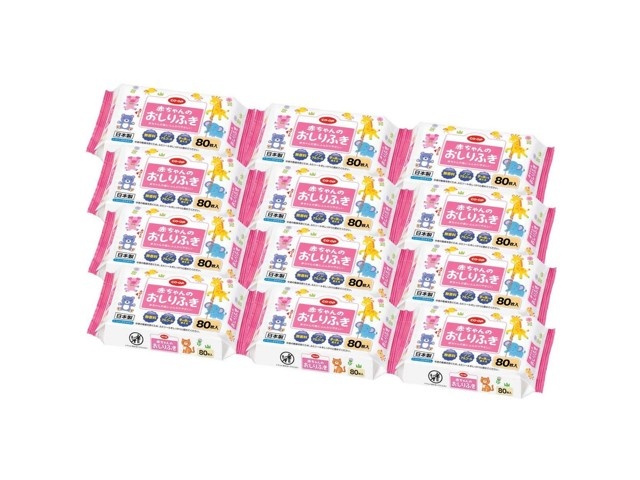 リコー3箱セットおしりふき CO・OP 赤ちゃんのおしりふき 1箱（80枚入×12コ入）| コープ