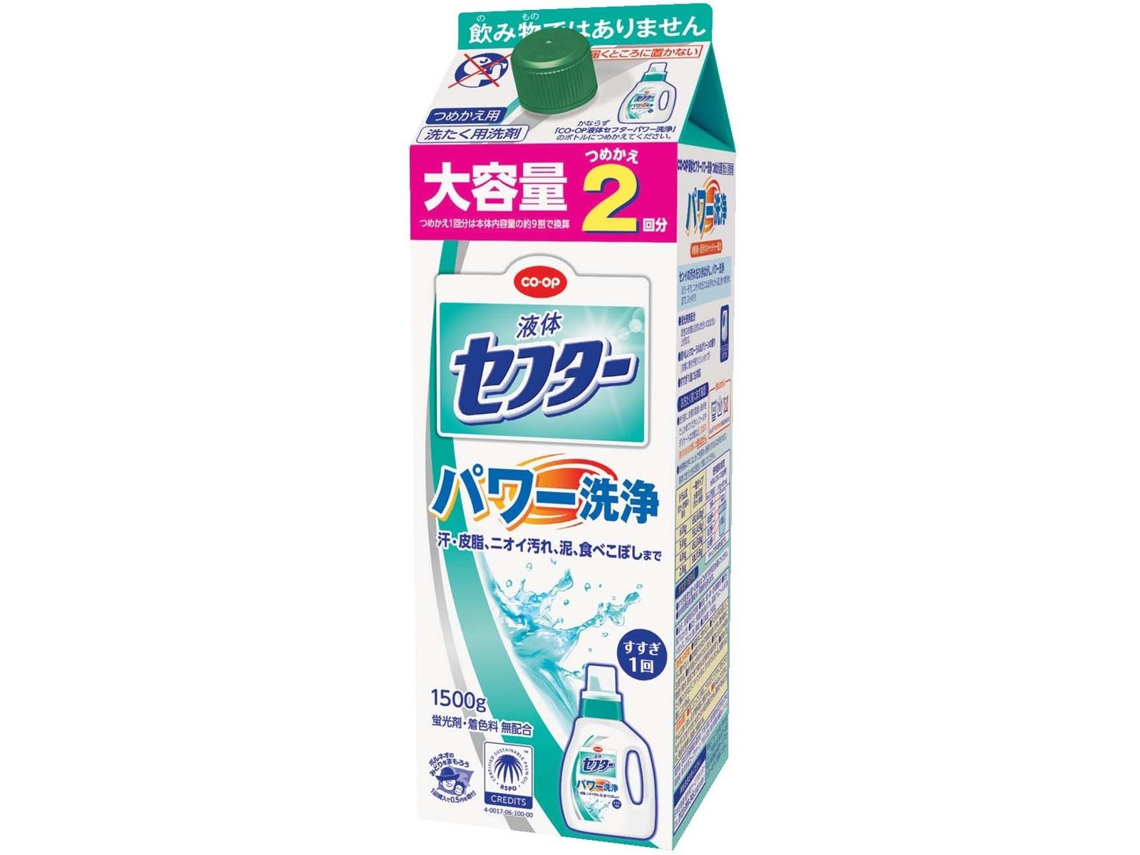 つゆ出品 CO・OP 液体セフターパワー洗浄 つめかえ用 1500g×6コ組| コープ