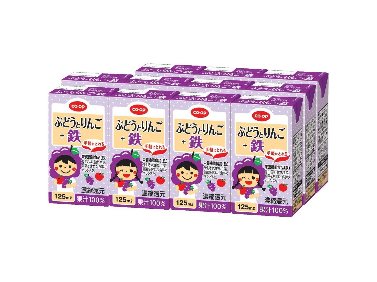 CO・OP ぶどうとりんご＋鉄 1箱（125ml×24本入）| コープこうべ