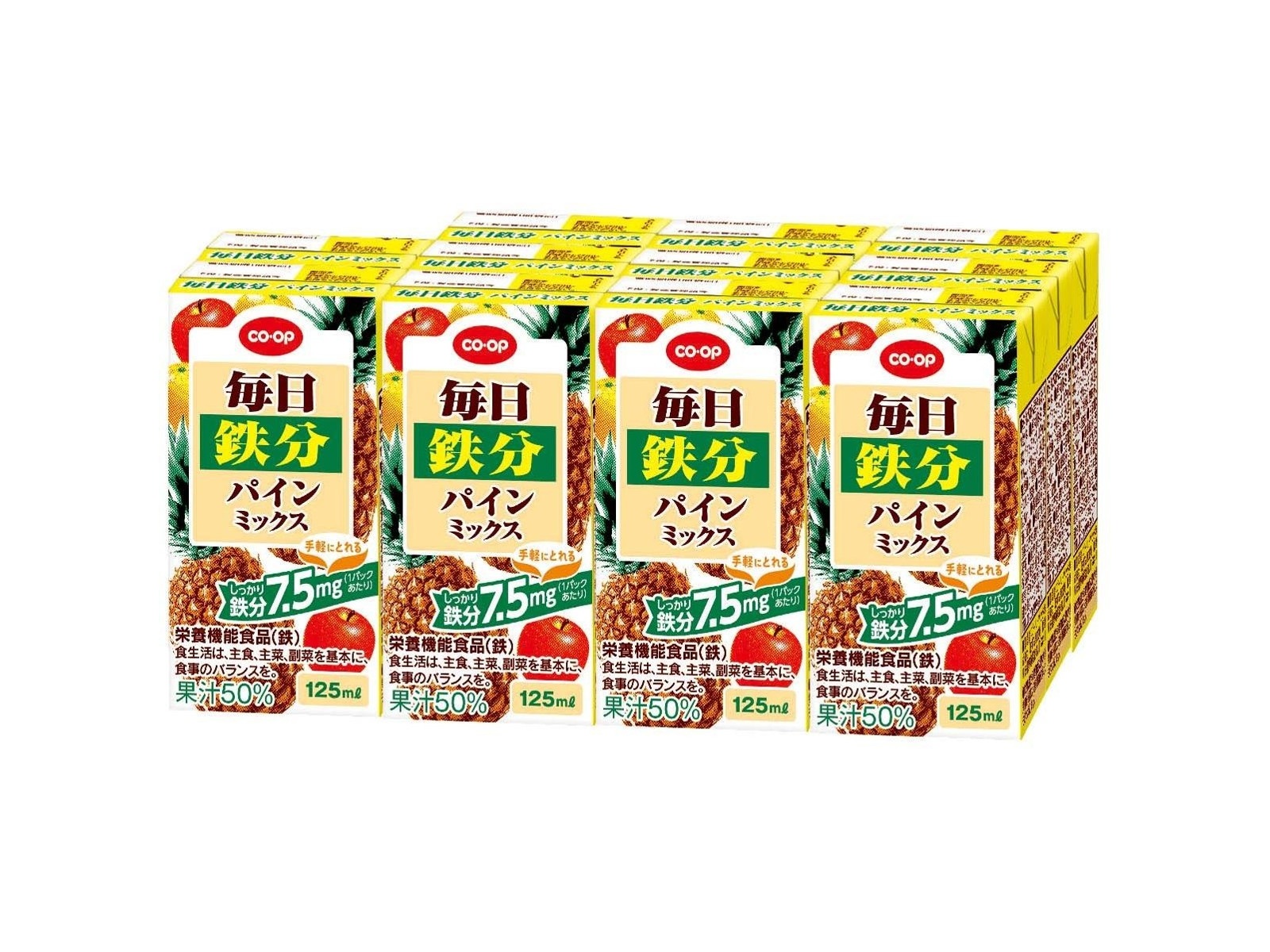 CO・OP 毎日鉄分 パインミックス 1箱(125ml×12本入)| コープ