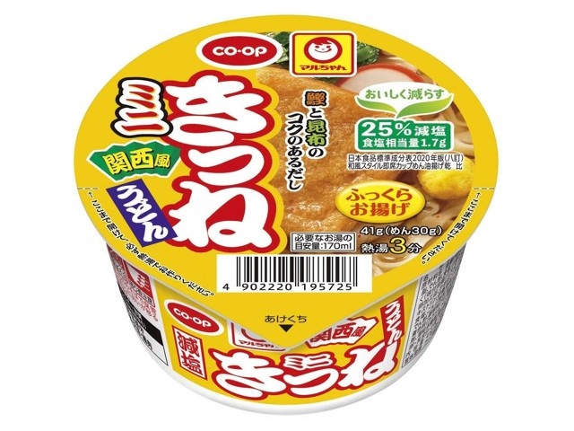 CO・OP ＆マルちゃん ミニきつねうどん 関西風減塩 1食| コープ