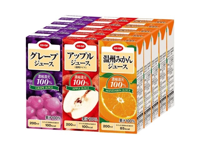 CO・OP 100％ジュースアソート（温州みかん・アップル・グレープ