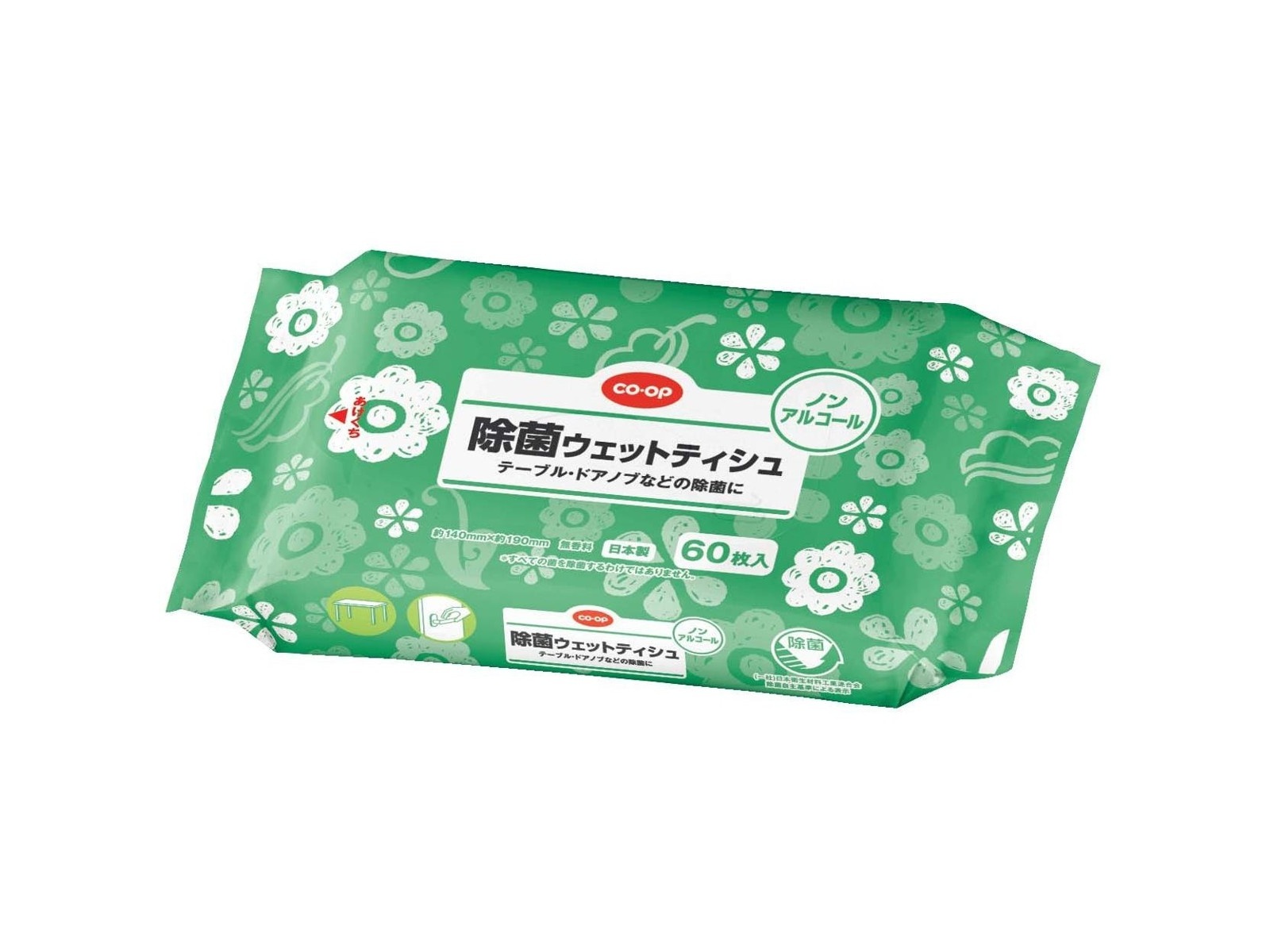 CO・OP 除菌ウェットティシュ ノンアルコール 60枚入×3コ組 | コープ