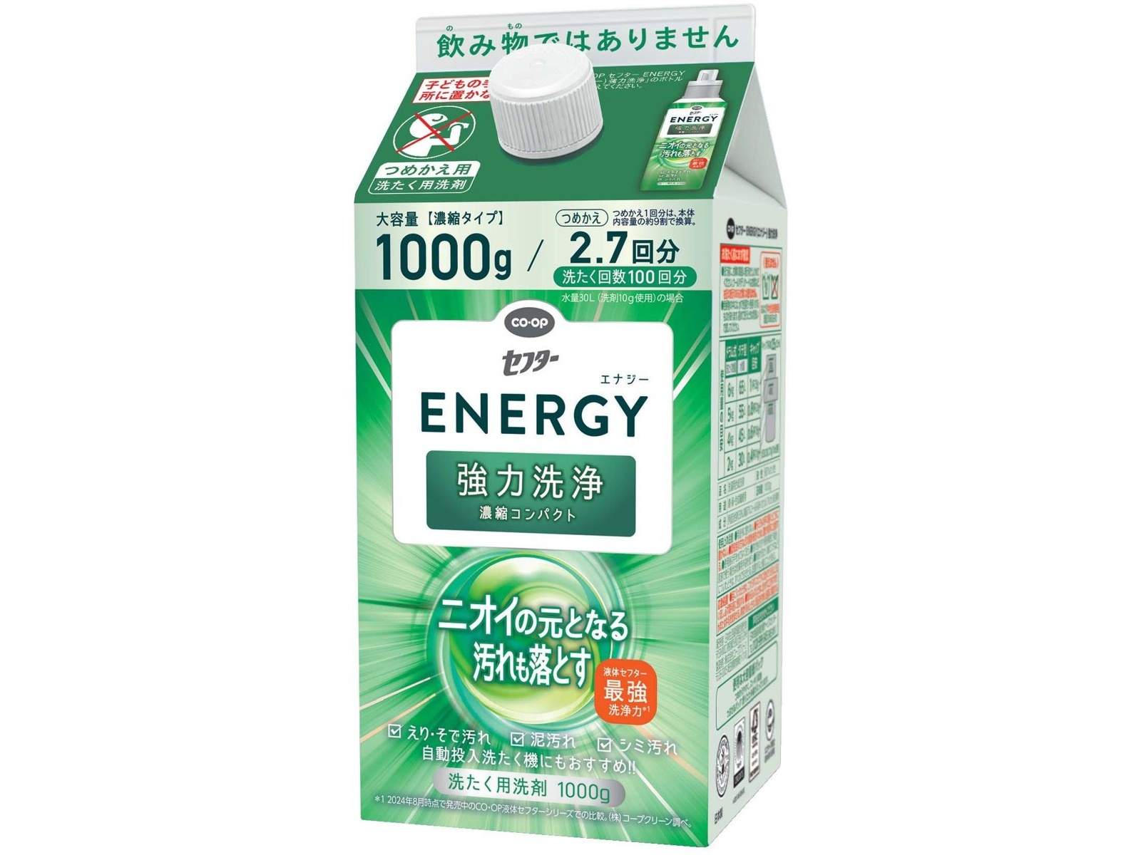 CO・OP セフターENERGY(エナジー)強力洗浄 つめかえ用 1000g×6コ