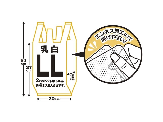 袋に入ったままで１度も開けてません。 CO・OP 開けやすい手さげポリ袋 80枚入 乳白 LLサイズ| コープ