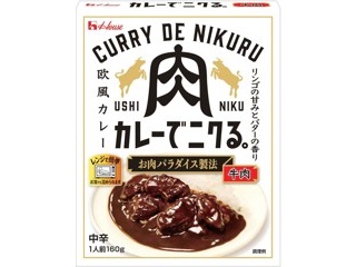 CURRY DE NIKURU 中辛 牛肉 160g カレー ハウス食品 カレーでニクる。豚肉 中辛 スパイスカレー 160g 1
