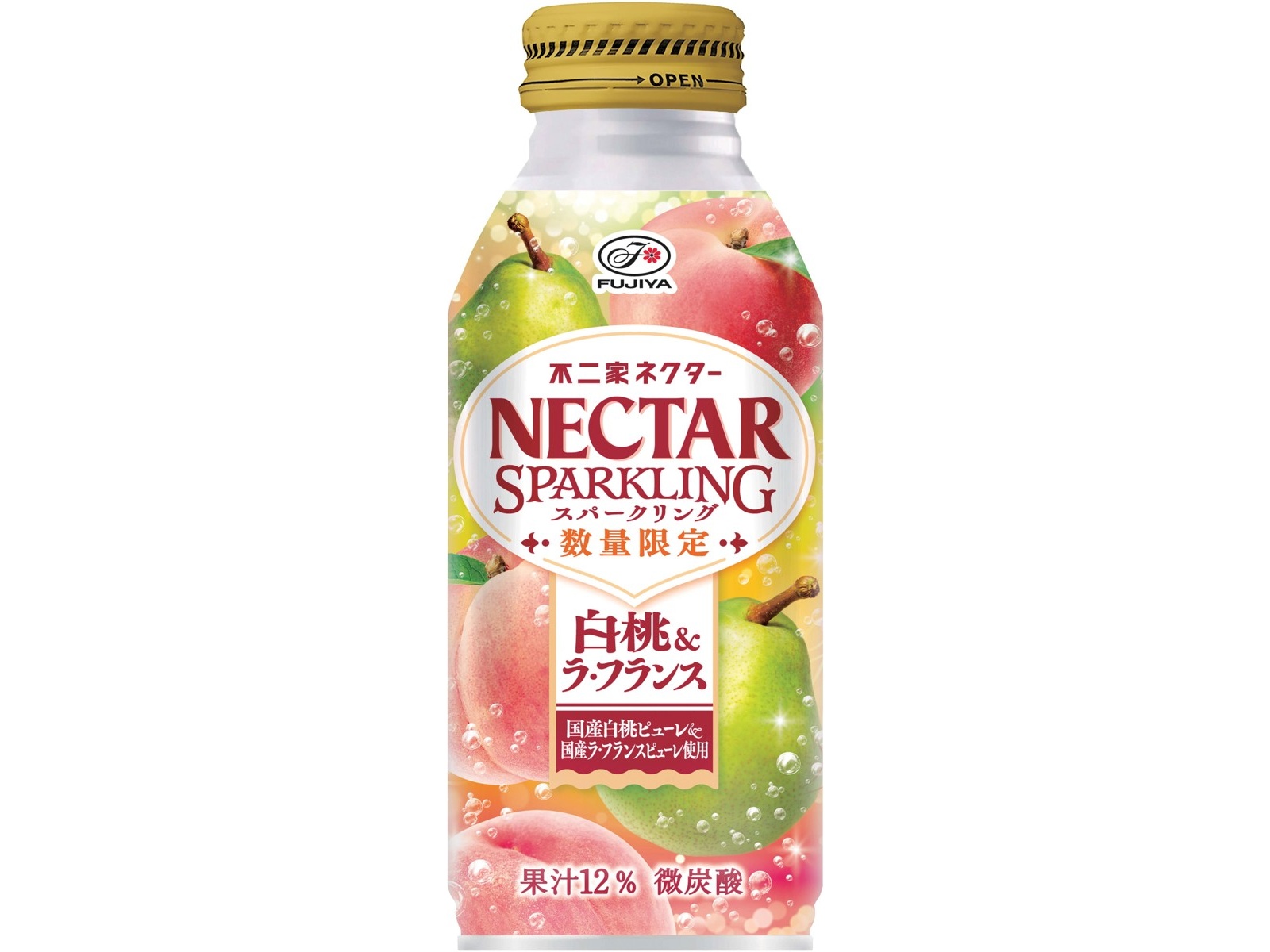 伊藤園 不二家ネクタースパークリング白桃＆ラ・フランス 380ml