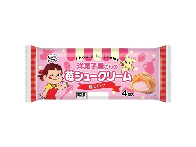 Big!くまさん苺シュークリーム 不二家 洋菓子屋さんの苺シュークリーム 4コ入| コープこうべネット