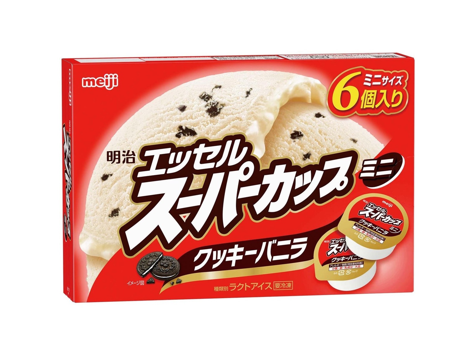 明治 エッセルスーパーカップミニクッキーバニラ 1箱（80ml×6コ入