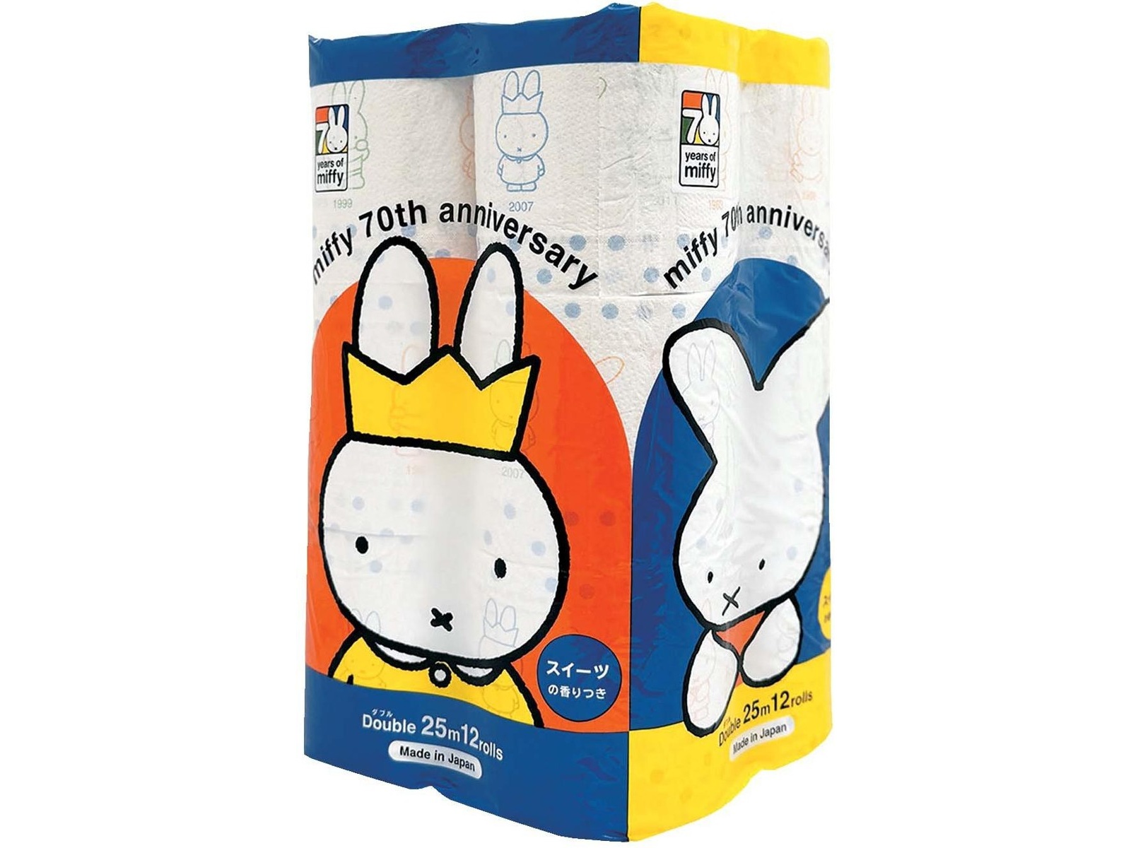 丸富製紙 ミッフィー70周年トイレットロールダブル(2枚重ね) 1袋