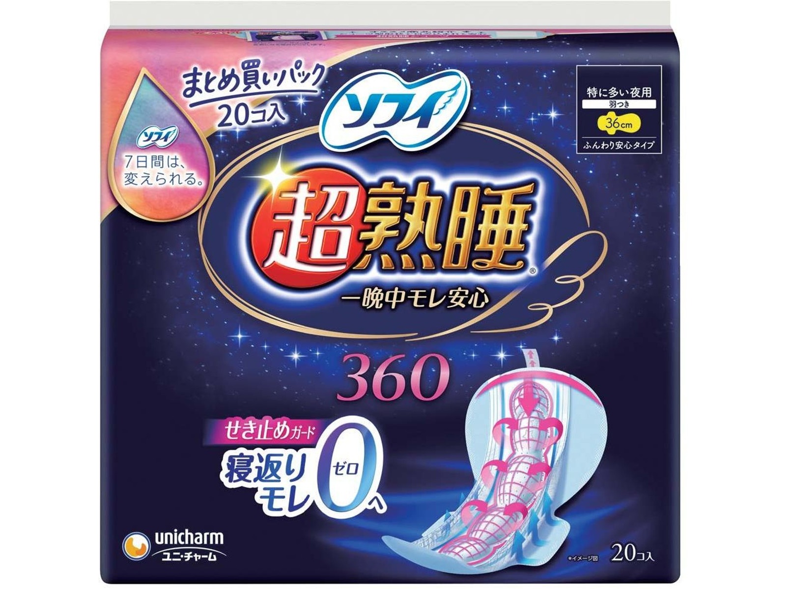 ユニチャーム ソフィ 超熟睡 ガード360 20枚入| コープこうべネット