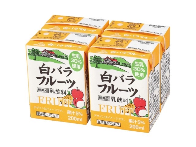 秦森康屯　白バラ 大山乳業 白バラフルーツ 200ml×5本組| コープこうべネット