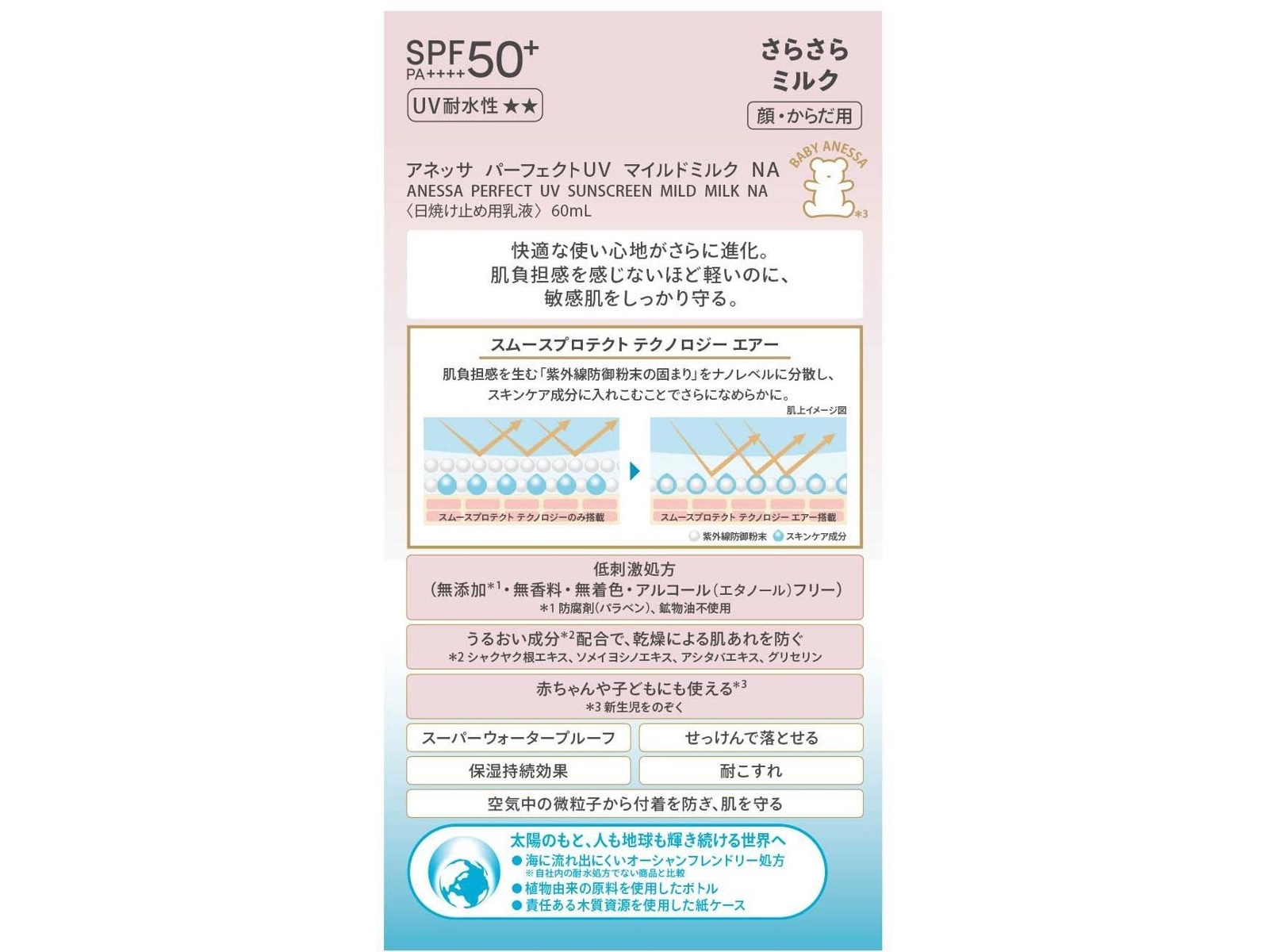 資生堂 アネッサ パーフェクトUVマイルドミルクNA 60ml| コープ