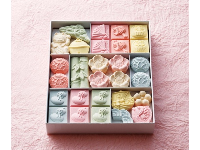 吹上盆　干菓子器　5枚セット 手作り和菓子シリーズ】○干菓子型○//プラスチック製 和菓子