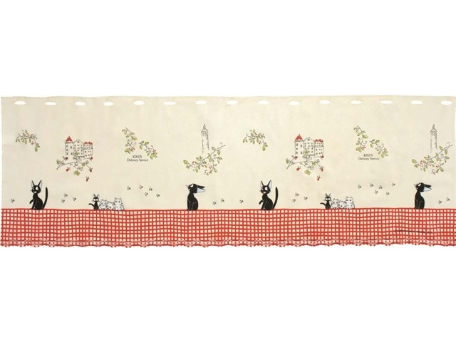 魔女の宅急便カフェカーテン 1枚 ジジのお散歩 150×45cm| コープ