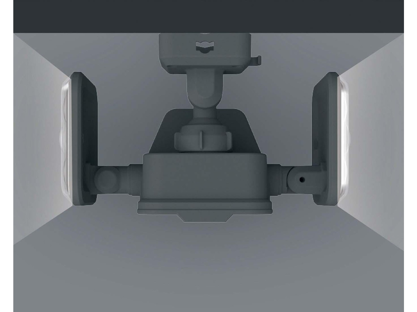 ムサシ センサーライト 6.5W×2灯フリーアーム式LEDハイブリッド