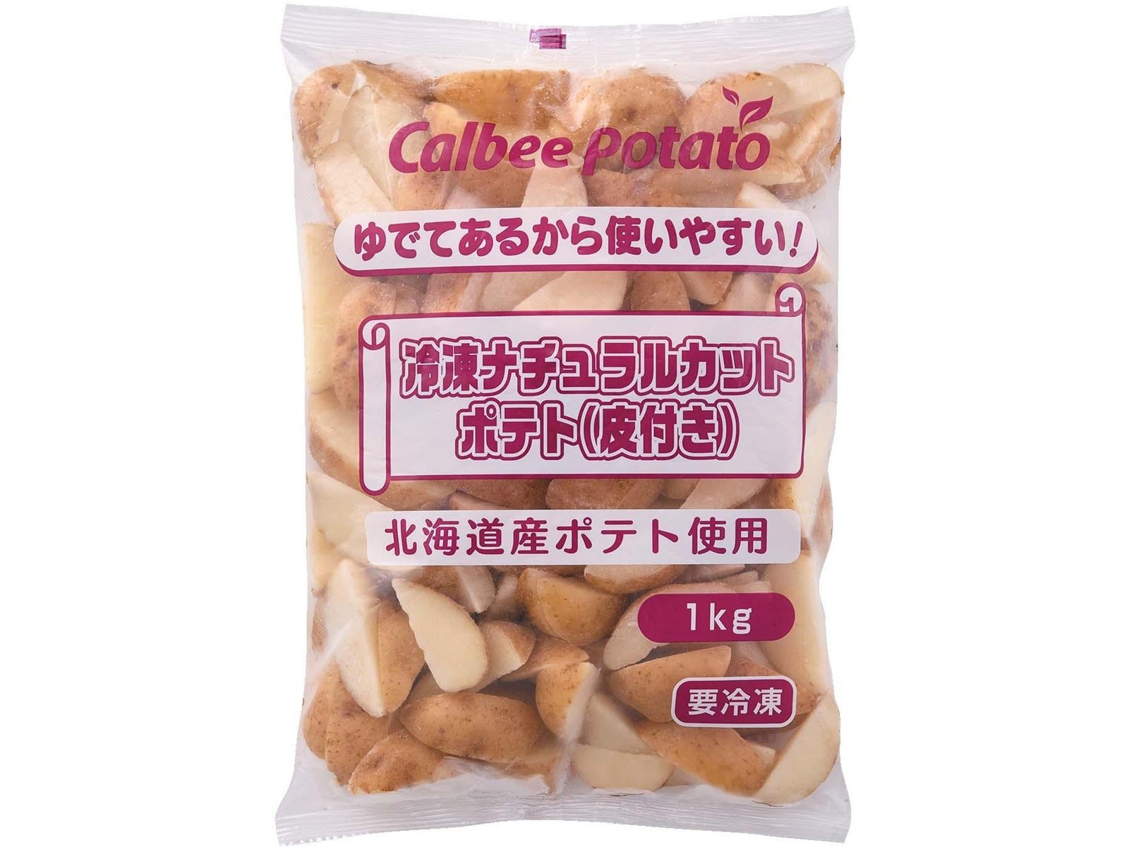 カルビーポテト 冷凍ナチュラルカットポテト（皮付き） 1kg