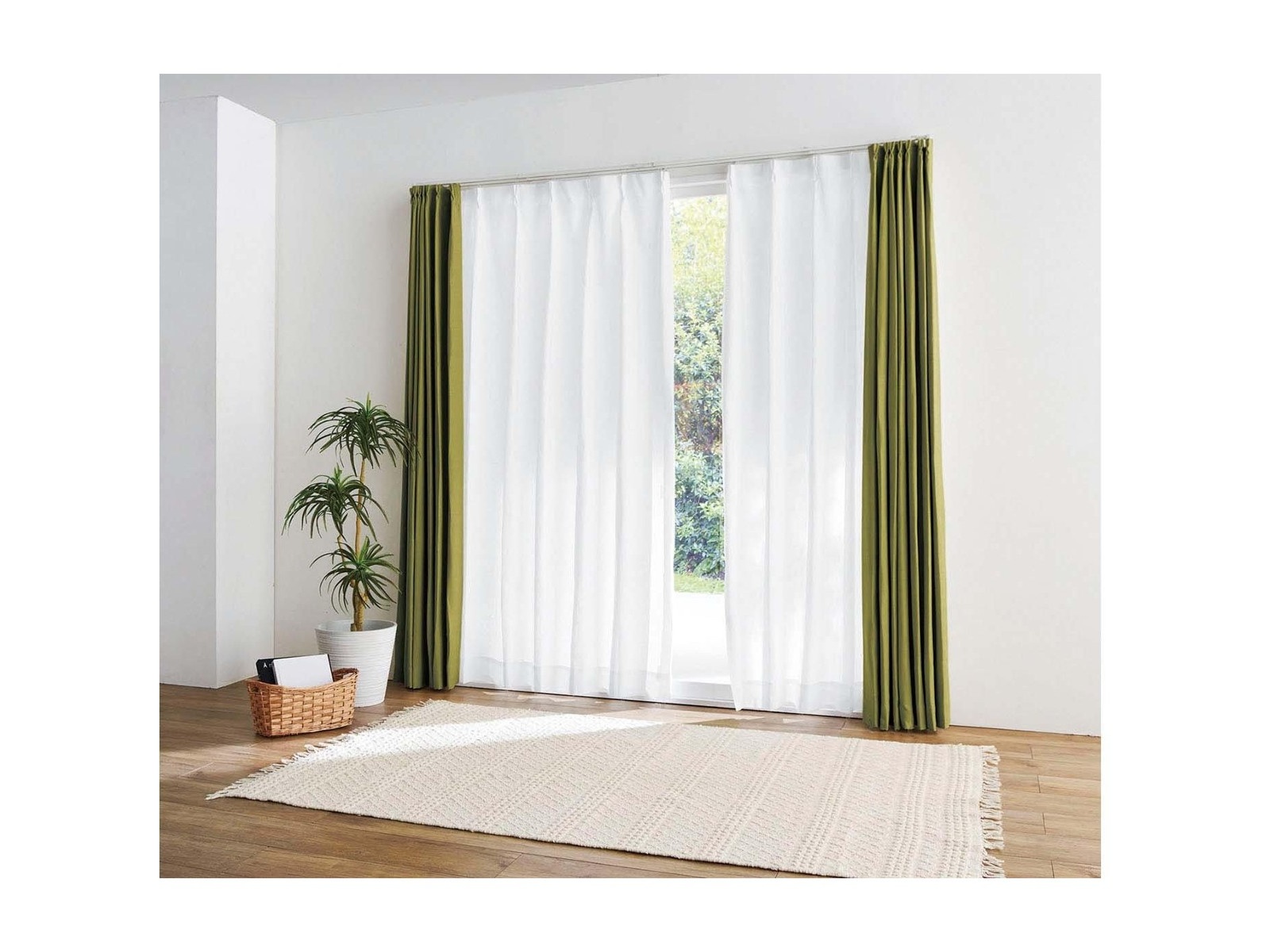 3層編み断熱レースカーテン 2枚組 約100×133cm| コープこうべネット