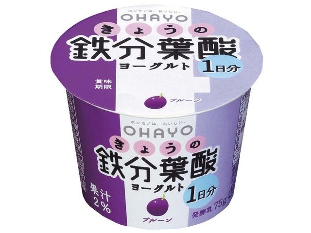 オハヨー乳業 きょうの鉄分葉酸ヨーグルト 75g×6コ入| コープ