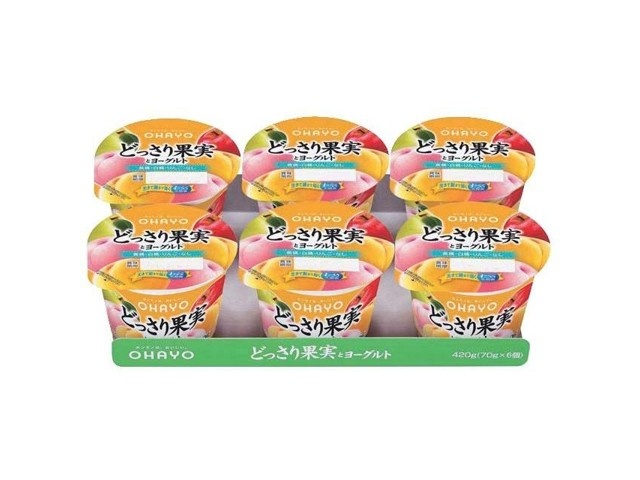ヨーグルト オハヨー乳業 どっさり果実とヨーグルト 70g×6コ組| コープ