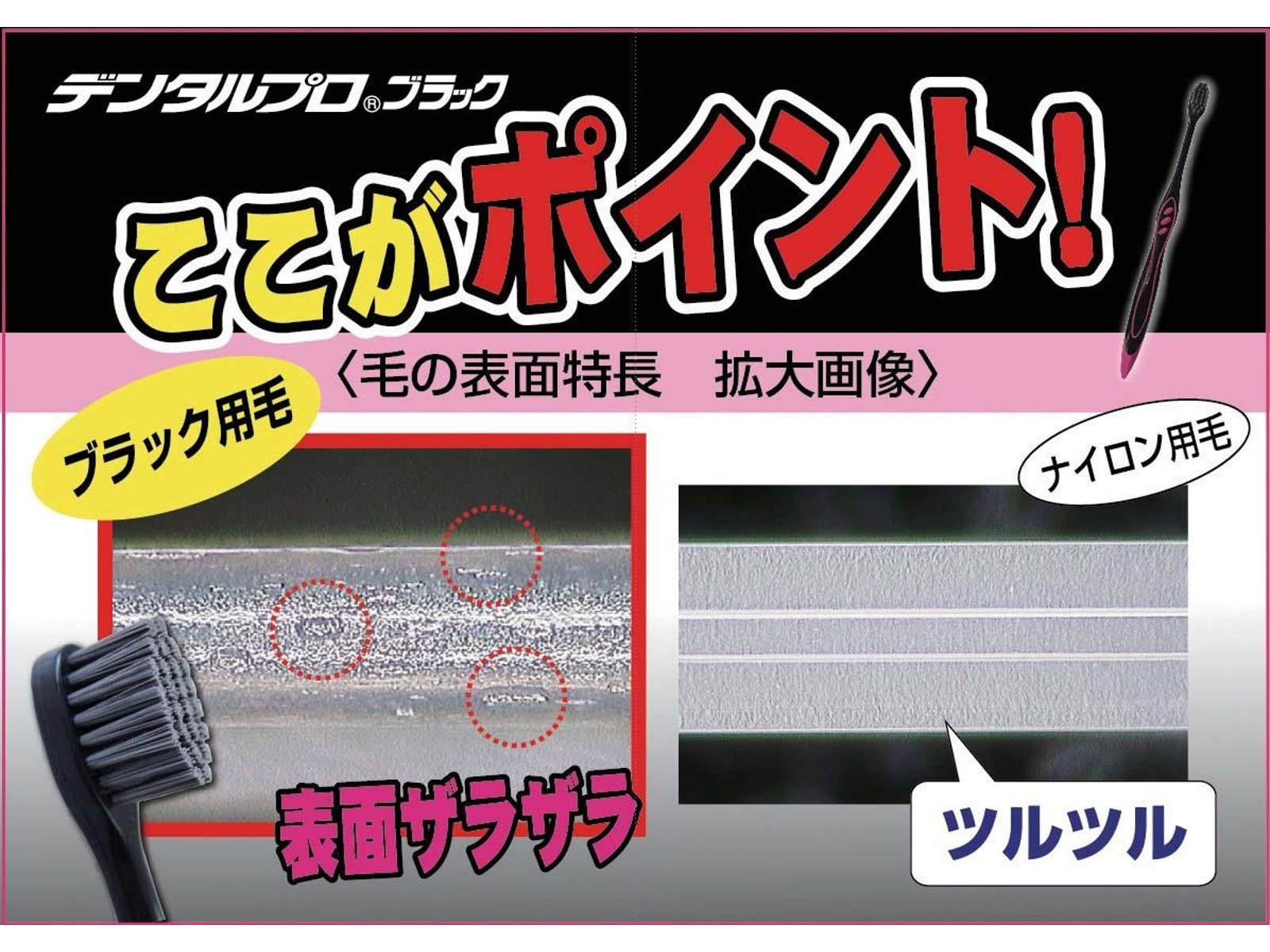 デンタルプロ デンタルプロブラックハブラシ コンパクト ふつう