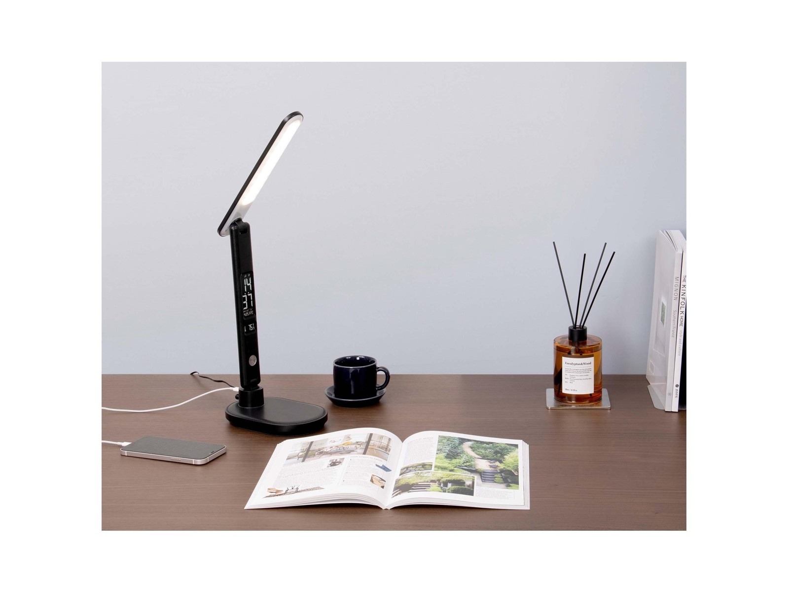 ゼピール LEDスタンドライト(液晶表示付き) ZLT-20B-K 1台 ブラック