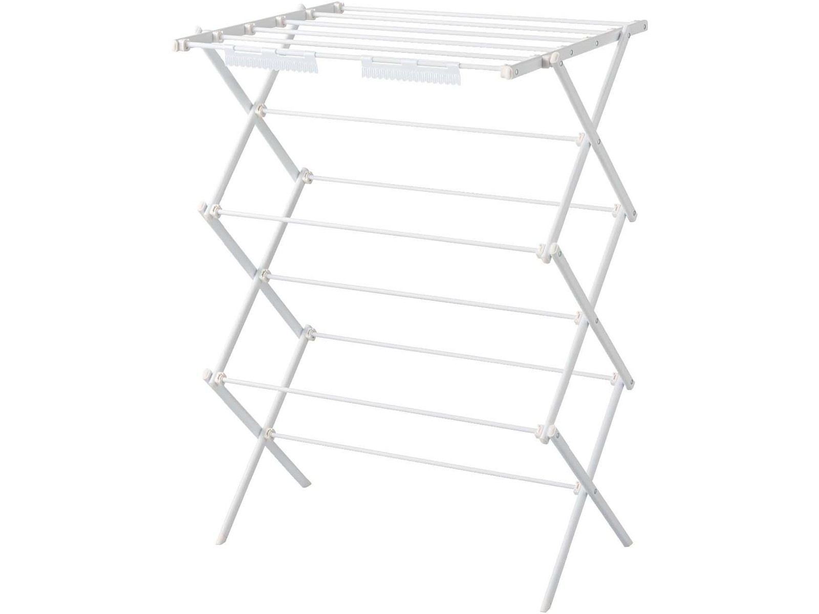 Quick Lock 平干しもできるコンパクトスタンド物干し 1コ ホワイト