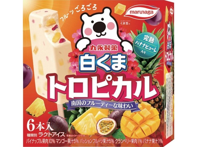 丸永製菓 白くま トロピカル 1箱（60ml×6本入）| コープ